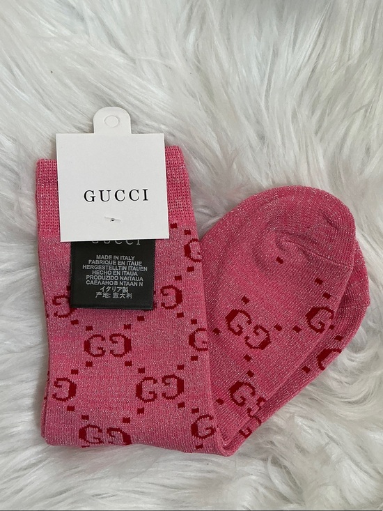 Source Unknown Accessories - Source Unknown GG Pink Sparkling Logo Crew Socks
